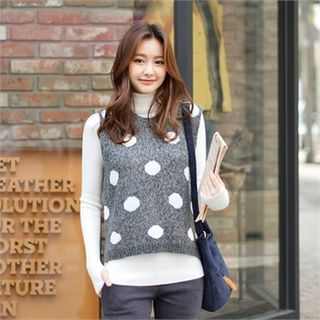 Styleberry Sleeveless Polka-Dot Knit Top