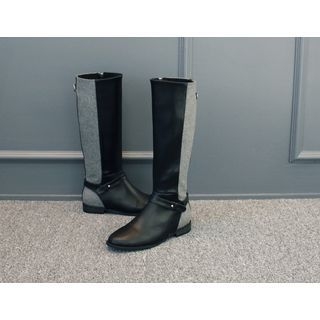 DANI LOVE Contrast-Trim Tall Boots