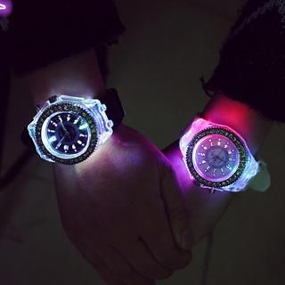 InShop Watches Luminous Silicon Strap Couple Watch
