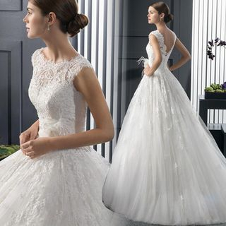 Angel Bridal Lace Ball Gown Wedding Dress