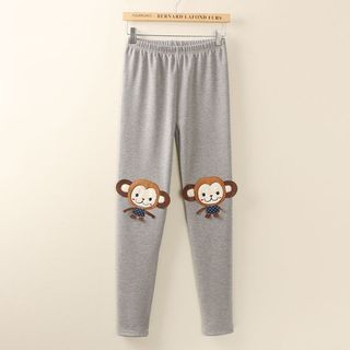 Tangi Monkey Applique Fleece-lined Pants