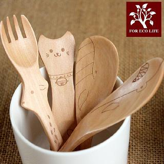 Kawa Simaya Animal Wooden Cutlery Set