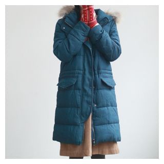 Blu Pixie Detachable Faux Fur Hooded Padded Coat
