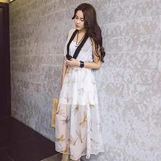 Romantica Short-Sleeve Printed Midi Dress