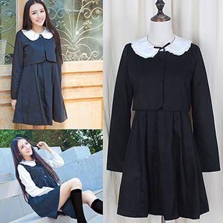 GOGO Girl Plain Shirt / Sleeveless Dress / Cropped Jacket