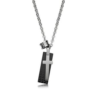 Kenny & co. Cross Checked Pendant with Circle Necklace Black - S