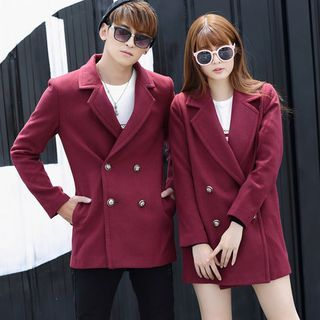 Igsoo Couple Matching Woolen Lapel Coat