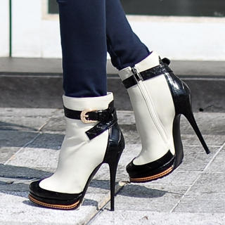 yeswalker Two-Tone Stiletto Ankle Boots