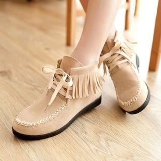 Colorful Shoes Fringe Ankle Boots