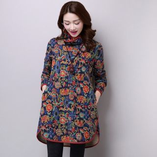 GLIT Long-Sleeve Patterned Quilted Dress