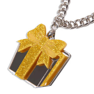 Sweet & Co. Sweet Yellow Glitter Present Chain Silver Necklace