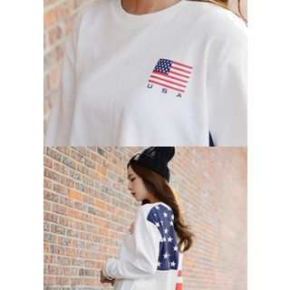 DEEPNY American flag Printed Pullover