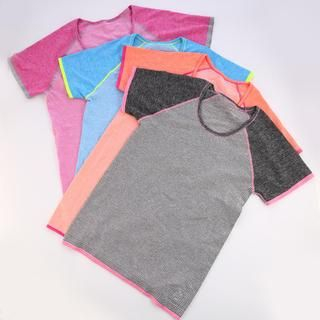 Emme Yoga Sports Short-Sleeve Striped T-Shirt