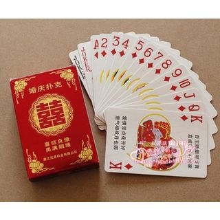 Rojo Chinese Wedding Playing Card