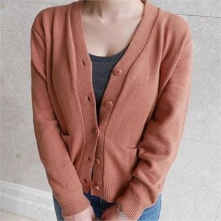 LIPHOP Wool Blend V-Neck Cardigan