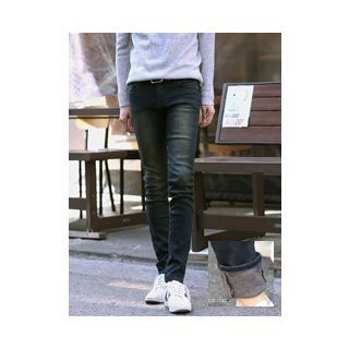PLAYS Washed Fleece-Lined Straight-Cut Jeans