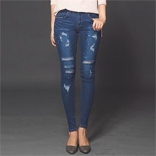 ERANZI Distressed Skinny Jeans