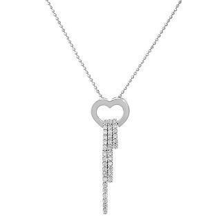 Keleo 18K White Gold Dangling Pendant with Diamonds