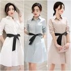 Long-Sleeve Tie Waist Dress от YesStyle.com INT Long-Sleeve Tie Waist Dress от YesStyle.com INT