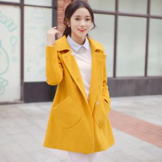 Halona Pocket-Accent Double-Breasted Coat