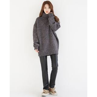 Someday, if Turtle-Neck Wool Blend Sweater