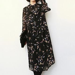 Bloombloom Print Long Shirtdress