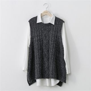 PEPER Sleeveless Cable-Knit Top