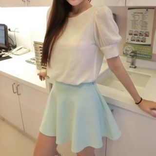 Jolia Set: Short-Sleeve Top + A-Line Skirt