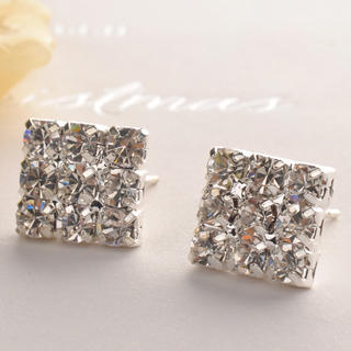 Fit-to-Kill Diamond Square Earring Silver - One Size