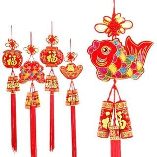 Dragon Court Lunar New Year Faux Firecracker Tasseled Hanging Ornament