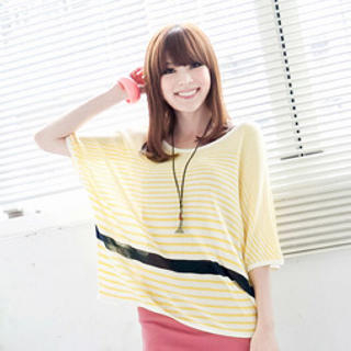Tokyo Fashion Batwing-Sleeve Striped Top