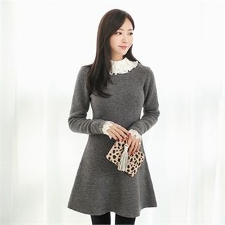 Styleberry Wool Blend A-Line Knit Dress