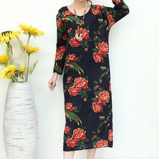 Sayumi Long-Sleeve Floral Dress