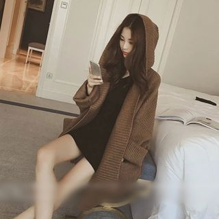 QZ Lady Hooded Long Cardigan