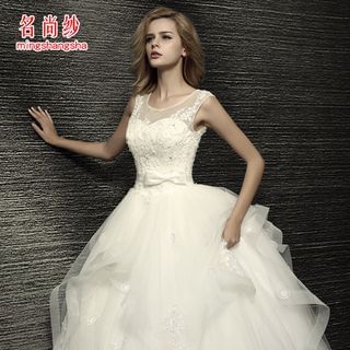 MSSBridal Embellished Sleeveless Ball Gown Wedding Dress