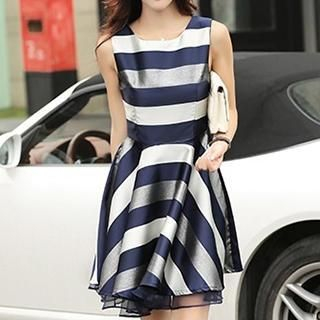 Romantica Sleeveless Striped Dress