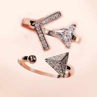 Nanazi Jewelry Crystal Arrow Open Ring