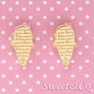 Sweet & Co. I Love Ice-cream Mirror Earrings