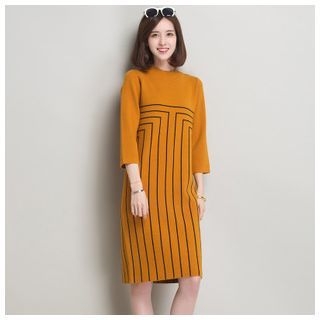 Mistee Pattern 3/4-Sleeve Knit Dress