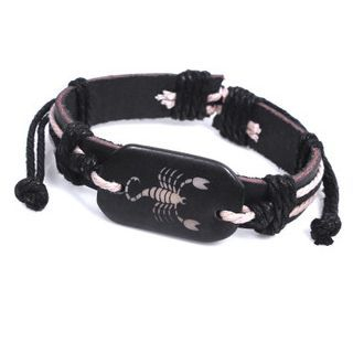KINNO Scorpion Print Genuine Leather Bracelet