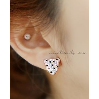 Miss21 Korea Rhinestone Bear Earrings