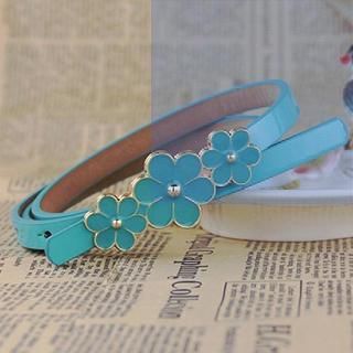 Charm n Style Flower-Accent Faux-Leather Slim Belt