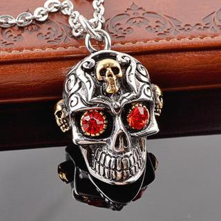 Trend Cool Rhinestone Skull Necklace