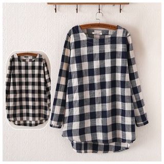 Waypoints Gingham Long-Sleeve Top