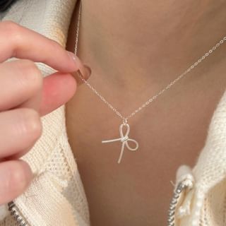 Bow Pendant Sterling Silver Necklace