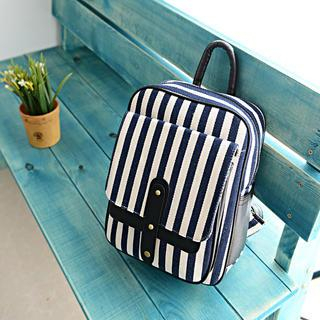 Bibiba Striped Canvas Backpack