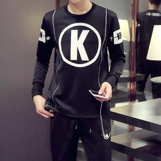 Bay Go Mall Set : Lettering Pullover + Pants