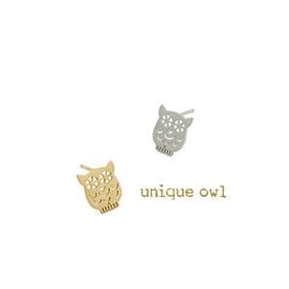 soo n soo Perforated Owl Earrings