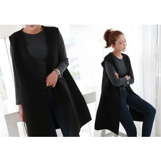 Seoul Fashion Open-Front Long Vest