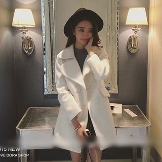QZ Lady Double-breasted Woolen Coat